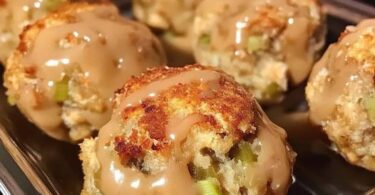 Balls made of leftover turkey and stuffing