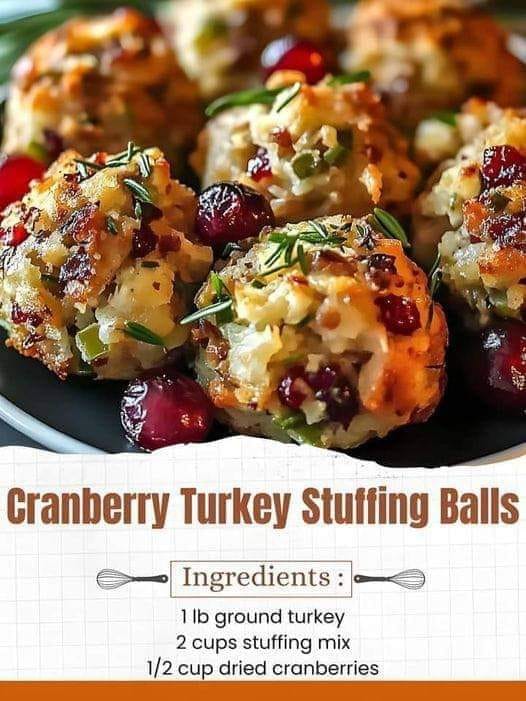 Cranberry Turkey Stuffing Balls